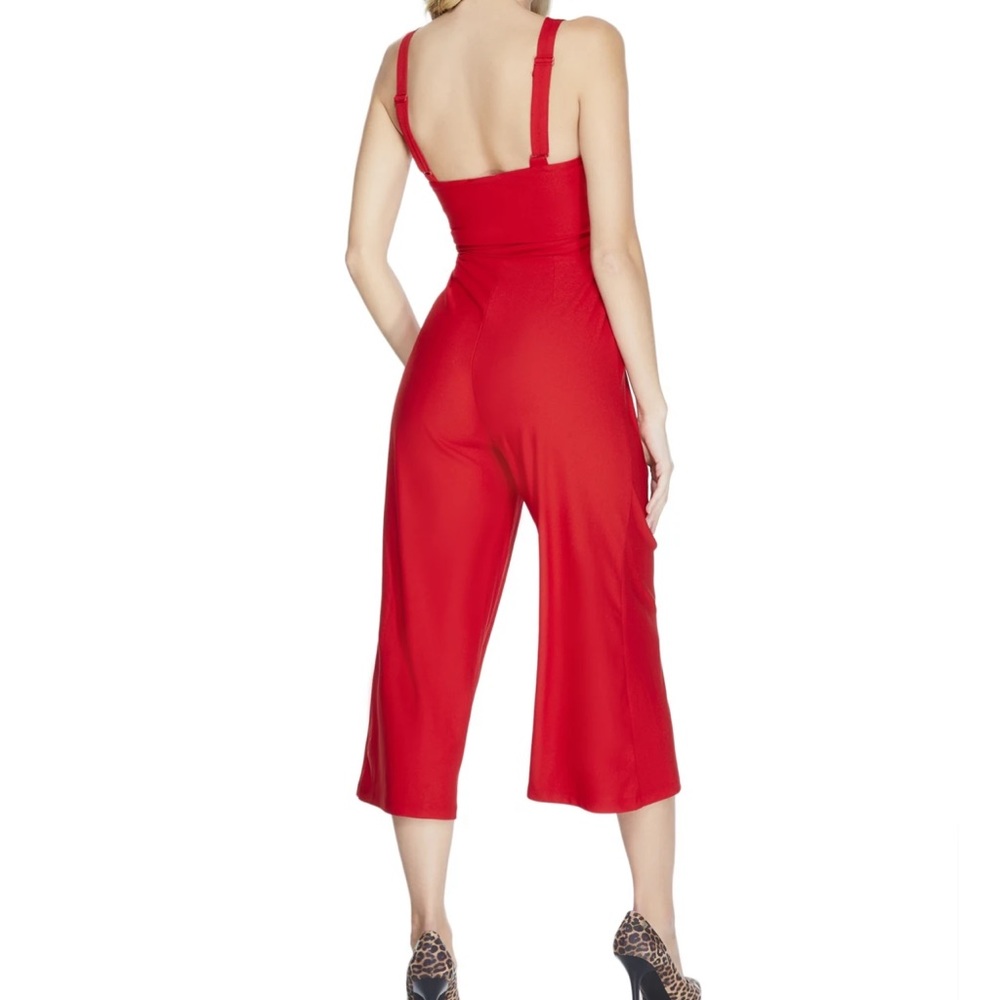 G by Guess - Red Keyhole Jumpsuit - Picture 4 of 5
